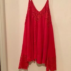 Red tank top shirt dress